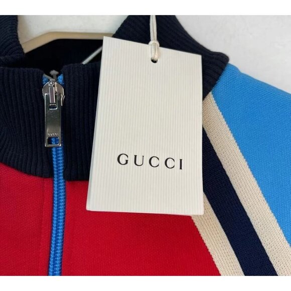 NWT Gucci Kids color block bomber jacket in red Size 10 - Picture 6 of 9
